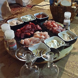 Fusion-themed food setting